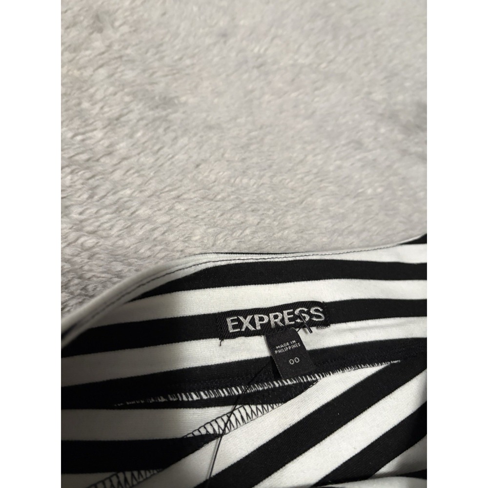 New‎ Express High Waist Black White Stripe Pencil Skirt Casual Business Size 00 - Picture 7 of 8